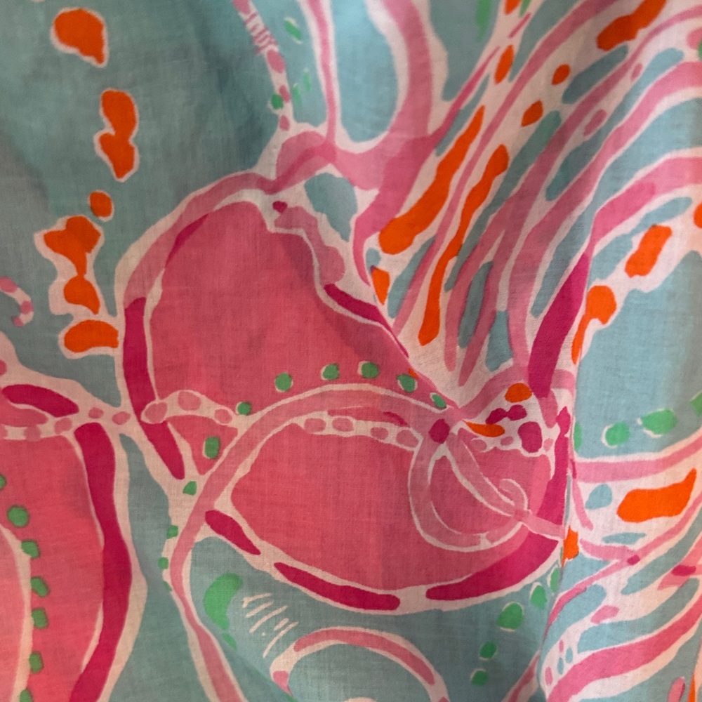 Lilly Pulitzer Turquoise Pink Orange Swirl Swim Coverup - Picture 8 of 8